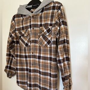 Boys hooded flannel “shaket”